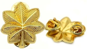 US ARMY Lieutenant Colonel Major Oak Leaf Rank Military Insignia Gold Plated SET - Picture 1 of 1