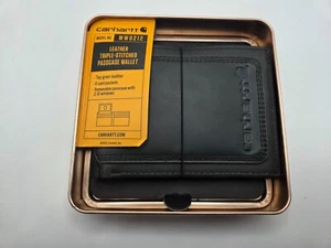 Carhartt Leather Triple-Stitched Passcase Wallet – Brand-New - Gift Tin - Picture 1 of 9