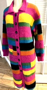 IMMODEL Rainbow Dress Sweater Cardigan Dress Fussy SZ SM y7 - Picture 1 of 10