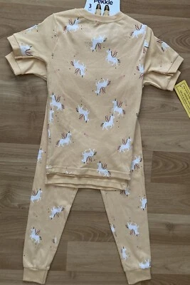 Conjunto de 3 peças top e pijama unicórnio Pekle infantil/menina laranja tamanho 5 - Imagem 1 de 4