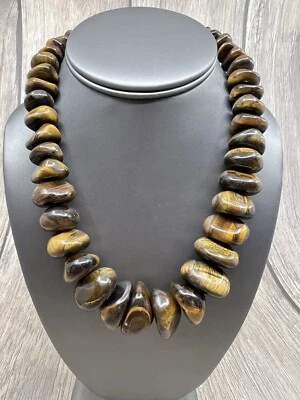 Collar de cuentas graduadas ojo de tigre de plata esterlina Jay King Foto 1 de 4