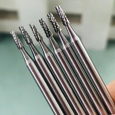 6PCS Dental Carbide Long Straight HP702 Burs Low Speed Straight Handpiece 44.5mm - Image 1 of 4