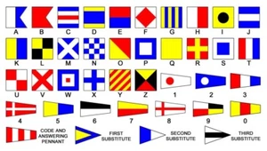 CALCOMANÍA PEGATINA CÓDIGO BANDERA BARCO MARINO 18cmx 10cm PEGATINA - Imagen 1 de 3