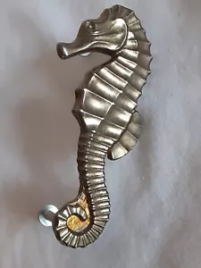 Vintage Drawer Pull Handle Seahorse Shape Decorative Home Finish Gold - Picture 1 of 1