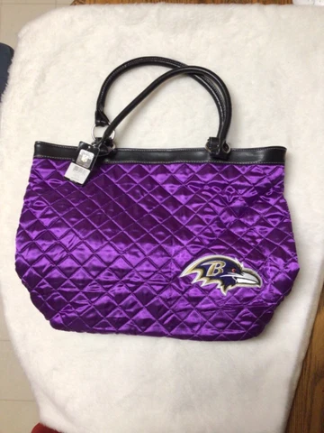 NEW Baltimore Ravens Purple Quilted Tote Bag Purse ProFANity NFL Cover