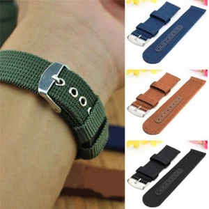18mm 20mm 22mm 24mm Military Canvas Nylon Wrist Watch Band Strap Bracelet Sport - Picture 1 of 28