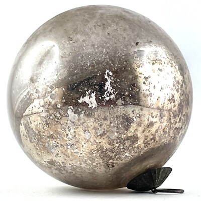 BOULE DE NOËL orange ancien pomme pin verre églomisé mercurisé MEISENTHAL 19 è EUR 159,00 - FR