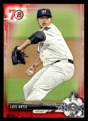 Luis Ortiz 2017 Bowman #BP128 Prospects 70th (Red)  Milwaukee Brewers - Image 1 of 2