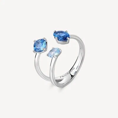 BROSWAY FANCY ANELLO DA DONNA IN ARGENTO 925 E ZIRCONI FFB10B FREEDOM BLUE N.14 - Immagine 1 di 4