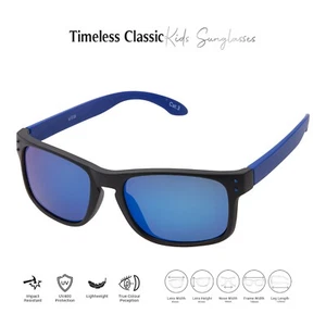 Black + Blue Kids Childrens Sunglasses UV400 Classic Shades Fashion Glasses UK - Picture 1 of 12