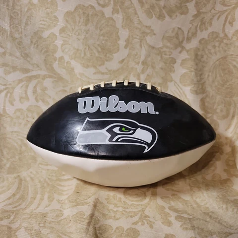 Wilson Seattle Seahawks Logo Unsigned White Blue Panel Collectible Football Cover