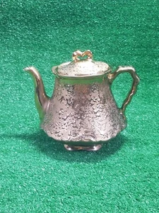 Bel-Terr 22k Weeping Gold China Tea Pot with Lid No Cracks or Chips Has Gold Rub - Picture 1 of 15