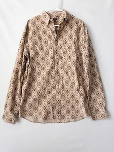 NWT $74 Express Shirt Mens LT Geometric Button Up Corduroy Casual Cotton Blend - Bild 1 von 8