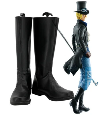 ONE PIECE Sabo Cosplay Fantasia Fantasias Sapatos Botas Preto Preto - Imagem 1 de 4