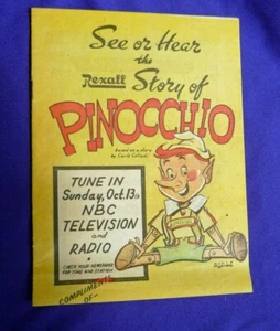 REXALL GIVEAWAY THE STORY OF PINOCCCHIO GIVEAWAY 1957 RARE!! - Picture 1 of 4