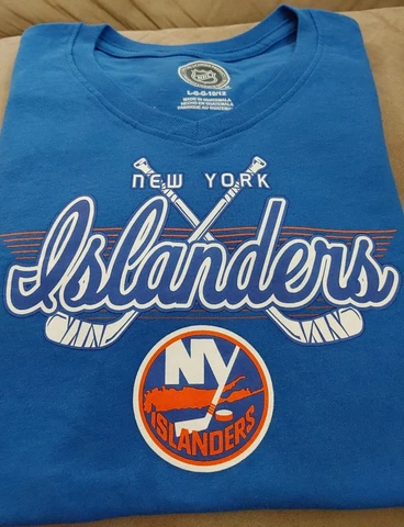 Official NHL Hockey Girls New York NY Islanders Blue V-Neck T-Shirt 10/12 Cover