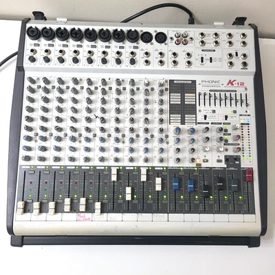 Mezclador Phonic Powerpod K-12 Deluxe Powered 1000 vatios 12 canales de entrada 3 bandas Foto 1 de 4