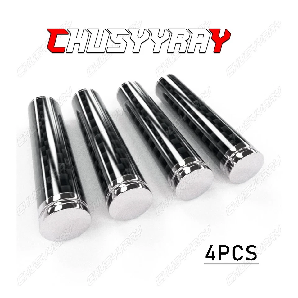 Pasadores de perilla de cerradura de puerta de tablero interior de fibra de carbono para Ford F150 F250 F350 4X Foto 1 de 4