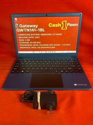 Gateway 14.1" 64GB SSD Intel Celeron N3350 4GB RAM Blue GWTN141-1BL (CP1118531) - Image 1 of 4