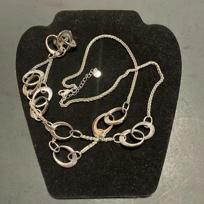 "Collar largo Alfani tono plata círculo y cadena 36-38""" Foto 1 de 4