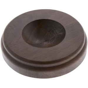 Plymor Revolving Walnut Round Base w/ 2.5" Circle for Sphere, 5" x 5" x 1.13" - Picture 1 of 3