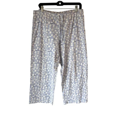 Pantalones de pijama Talbots azul blanco tazas de té elásticos náuticos para mujer M Foto 1 de 4
