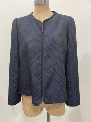 Chaqueta para mujer Armani Collezioni talla 12 azul negro diseñador cremallera Foto 1 de 4