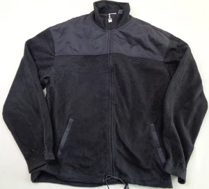 Chaqueta polar deportiva Fila para hombre grande negra cremallera completa exterior bolsillos cálidos logotipo - Imagen 1 de 12