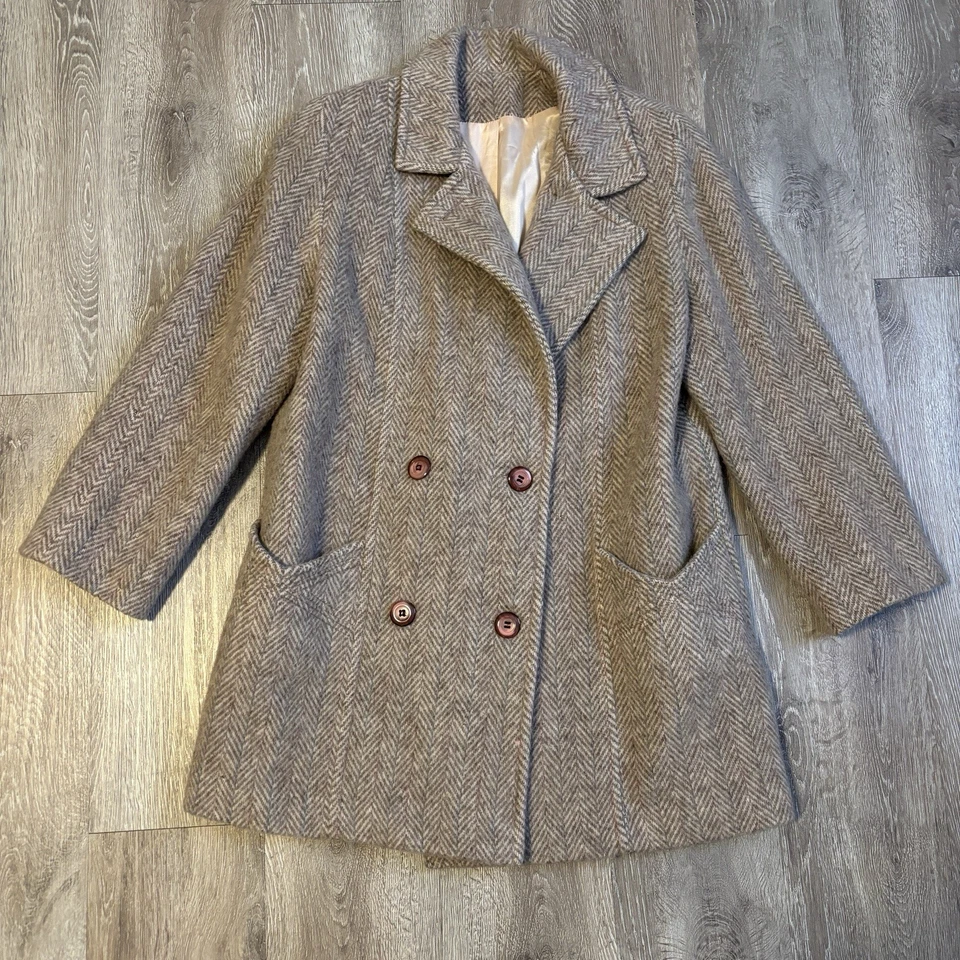 Abrigo Herman Kay 100% Lana Doble Pecho - Tostado/Rosa - Est. XL Foto 1 de 4