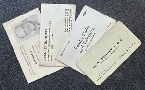 Tarjetas de visita de la década de 1950 / Veterinaria, Radio y TV, State Farm / Lote de cuatro (4) - Imagen 1 de 6