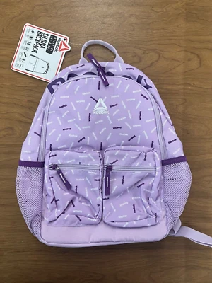 Reebok Sienna Backpack Book Bag Zippered Lavender Lily Combo NWT - Image 1 of 3