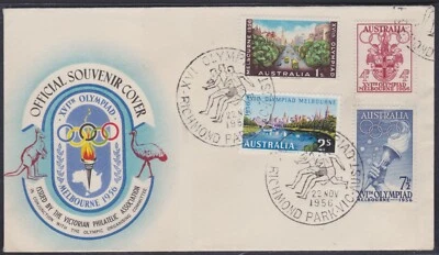 Australia Melbourne XVI Juegos Olímpicos 1956 cubierta AVA Richmond Park CDS Foto 1 de 2