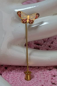 Vintage Butterfly Stick Pin Stickpin Enamel Metal - Picture 1 of 7