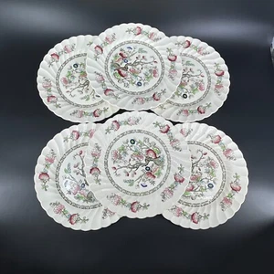 Vtg Lot 6 Myott Staffordshire Fine China "Indian Tree" 10" Dinner Plates UK - Picture 1 of 10