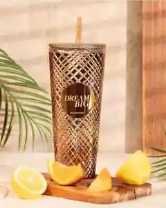 Nuovo con scatola Rachel Miriam Dream Big Tumbler oro metallizzato 24 oz venditore USA - Foto 1 di 3