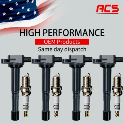 4X OEM Ignition Coil + 4X Iridium Spark Plugs for Honda Accord Civic CR-V UF311 - Image 1 of 4