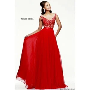 Sherri Hill Cap Sleeve Lace &Chiffon Gown-Size 10 - (LK# 144 A) - Picture 1 of 1