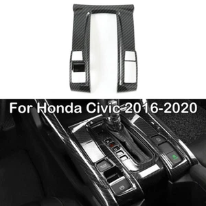 Cubierta de ajuste del panel de cambio de engranajes de fibra de carbono adecuada para Honda Civic 2016-2021 - Imagen 1 de 8