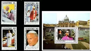 LESOTHO 1988 PAPA JUAN PABLO II visitas + S/S mnh neuf RELIGIÓN 💲ENVÍO GRATUITO💲 - Imagen 1 de 1
