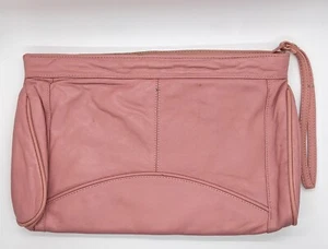 Vintage 90s Y2K 80s Leather Brenalini by Jonotti Brown wristlet strap Handbag - Picture 1 of 9