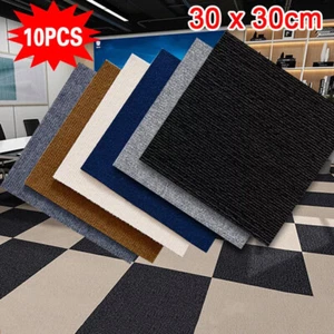 10x 30*30cm Self Adhesive Carpet Tiles Commercial Office Home Shop Retail Floor - Picture 1 of 25