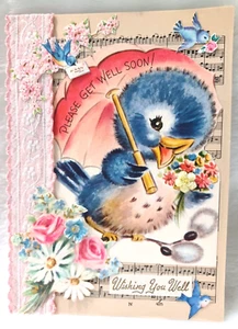 Quality Handcrafted Vintage Embellished Get Well Soon Greeting Card OOAK! 5x7 - Picture 1 of 7