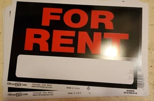 Menge 10 zu vermieten Schild - Kunststoff Apartment Haus Gehäuse 9x12 - Bild 1 von 1