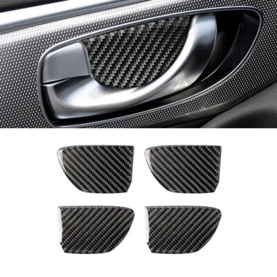 Para Infiniti Q50/Q60 2014-2019 Fibra de Carbono Interior Manija de Puerta Cuenco Cubierta Borde 4* Foto 1 de 4