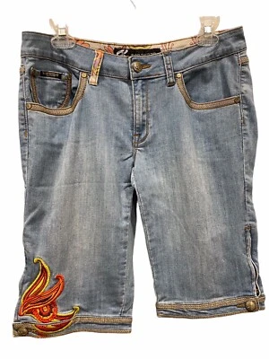 Женские винтажные джинсовые шорты rocawear размер 11 (младший) с вышивкой спереди и сзади - Изображение 1 из 4
