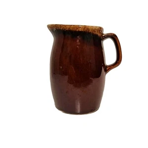 Hull USA Creamer Drip Glaze Oven Proof USA Ceramic Brown 4 1/2"  Vintage - Picture 1 of 21