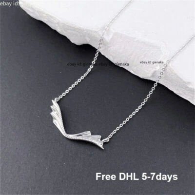 Collar de mujer con eslabones de cadena en O colgante de platino puro sólido 950 16,9 pulgadas 4,0-4,2 g Foto 1 de 4