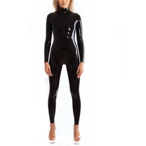 Latex Catsuit Back Zipper Handmade Bodysuit Rubber Jumpsuit Club Wear Costumes - Picture 1 of 4