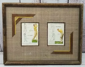 Tarjetas de cigarrillos de golf vintage enmarcadas para jugadores de Richard Burton y A.H. Padgham - Imagen 1 de 6
