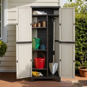 Gardeon Outdoor Storage Cabinet Box 173cm Lockable Cupboard Sheds Garage Adjusta - Picture 1 of 8
